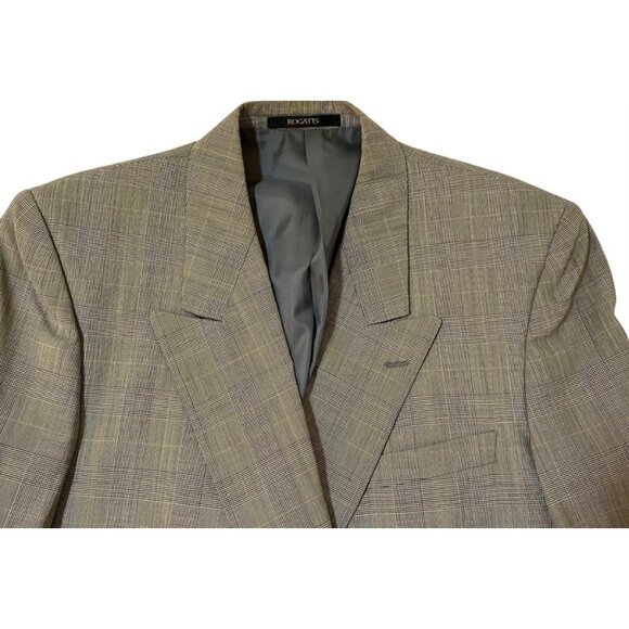 ROGATIS Brown Tweed Plaid Print Men's Vintage Suit Jacket Blazer Sz. S / M - Picture 9 of 12